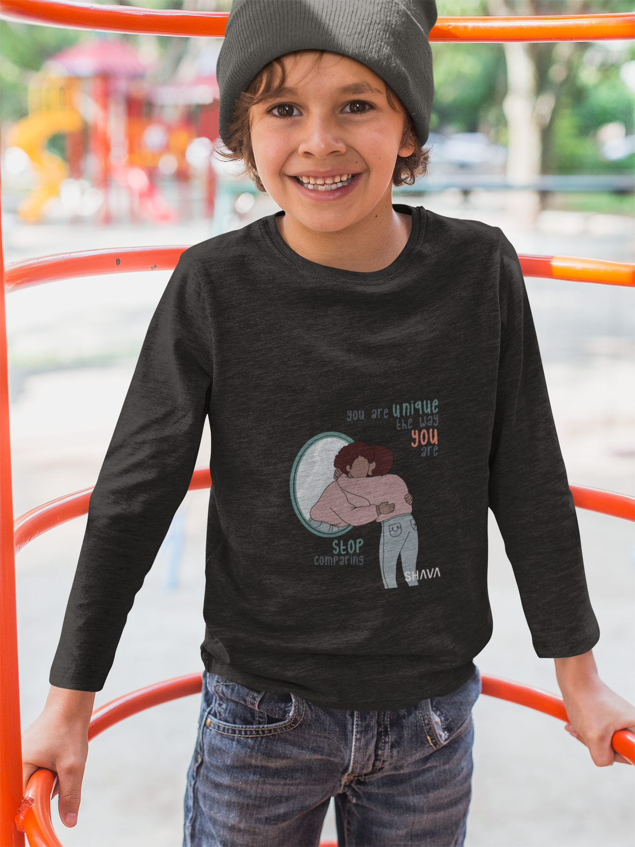 IAC  KIDS Long Sleeves  Toddler Tee / You are unique (black) Printify
