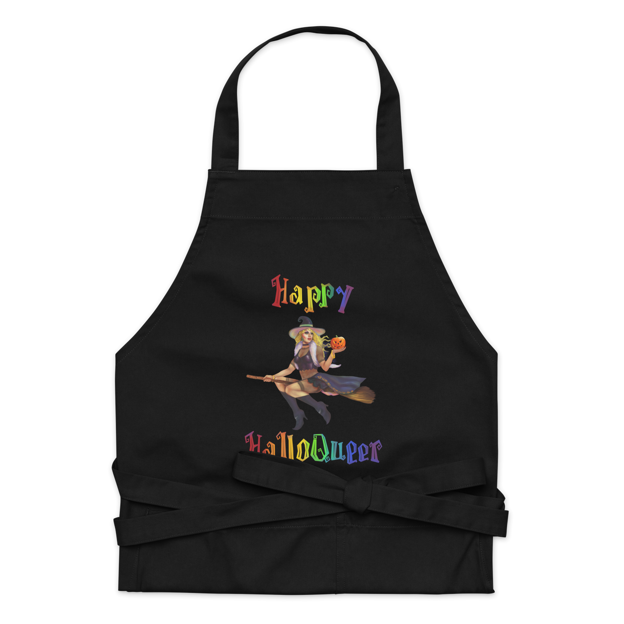 Transgender Halloween Organic cotton apron-Trans Pride LGBT Halloween/Happy HalloQueer SHAVA