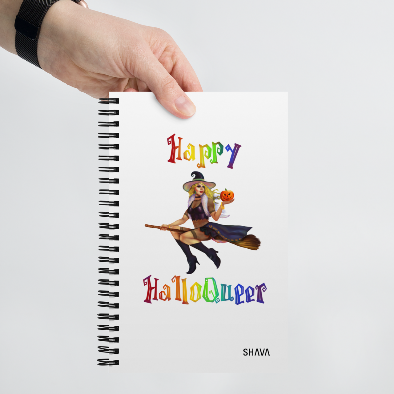 Transgender Halloween Spiral notebook-Trans Pride LGBT Halloween/Happy HalloQueer SHAVA