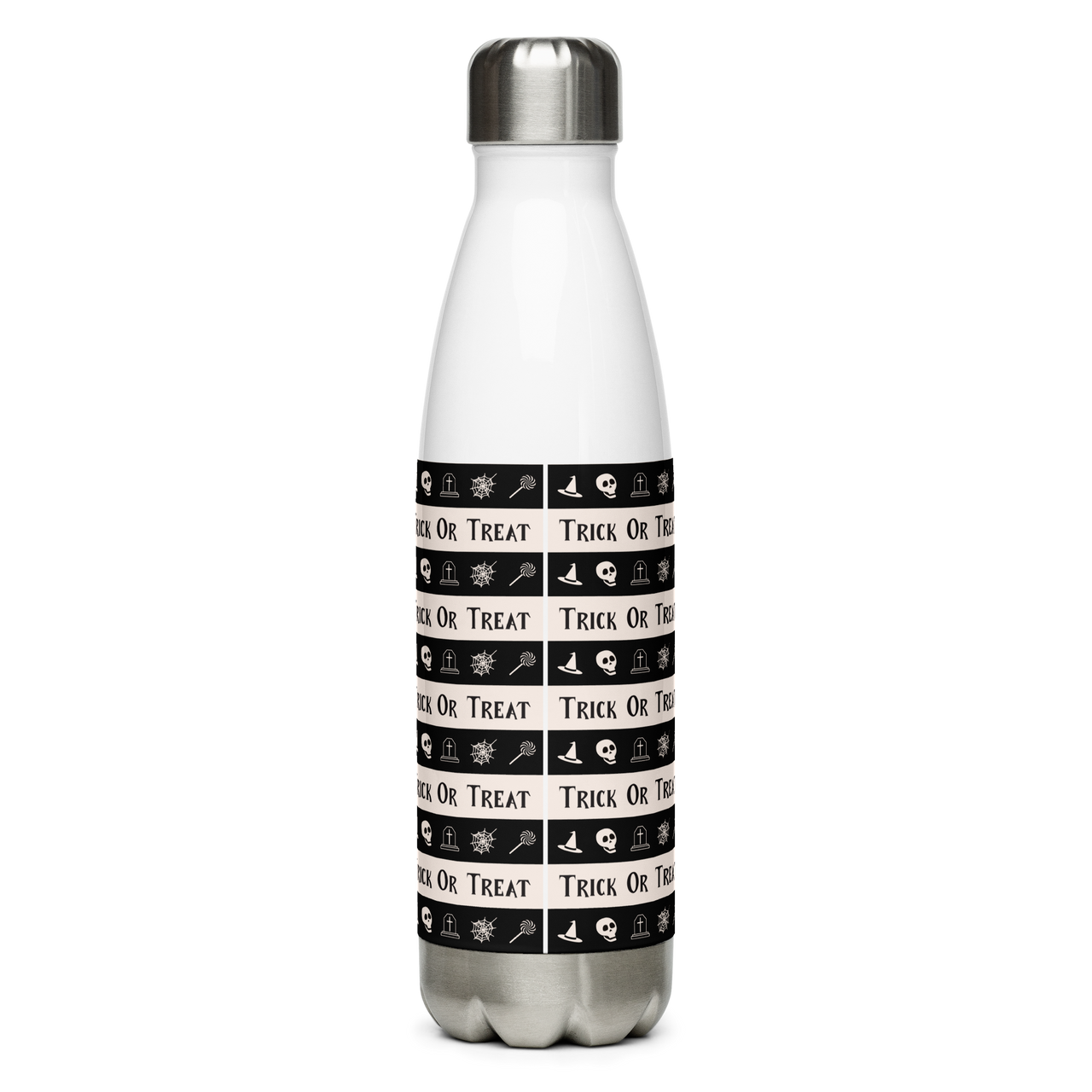 Reusable White Stainless Steel Water Bottle Gothic Halloween, Halloween All Over Print Water Bottle/Trick or treat SHAVA
