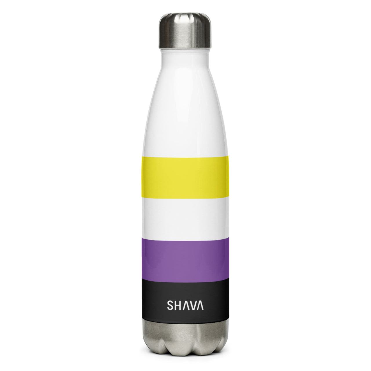 Non Binary Flag LGBTQ Stainless Steel Water 17oz Bottle SHAVA