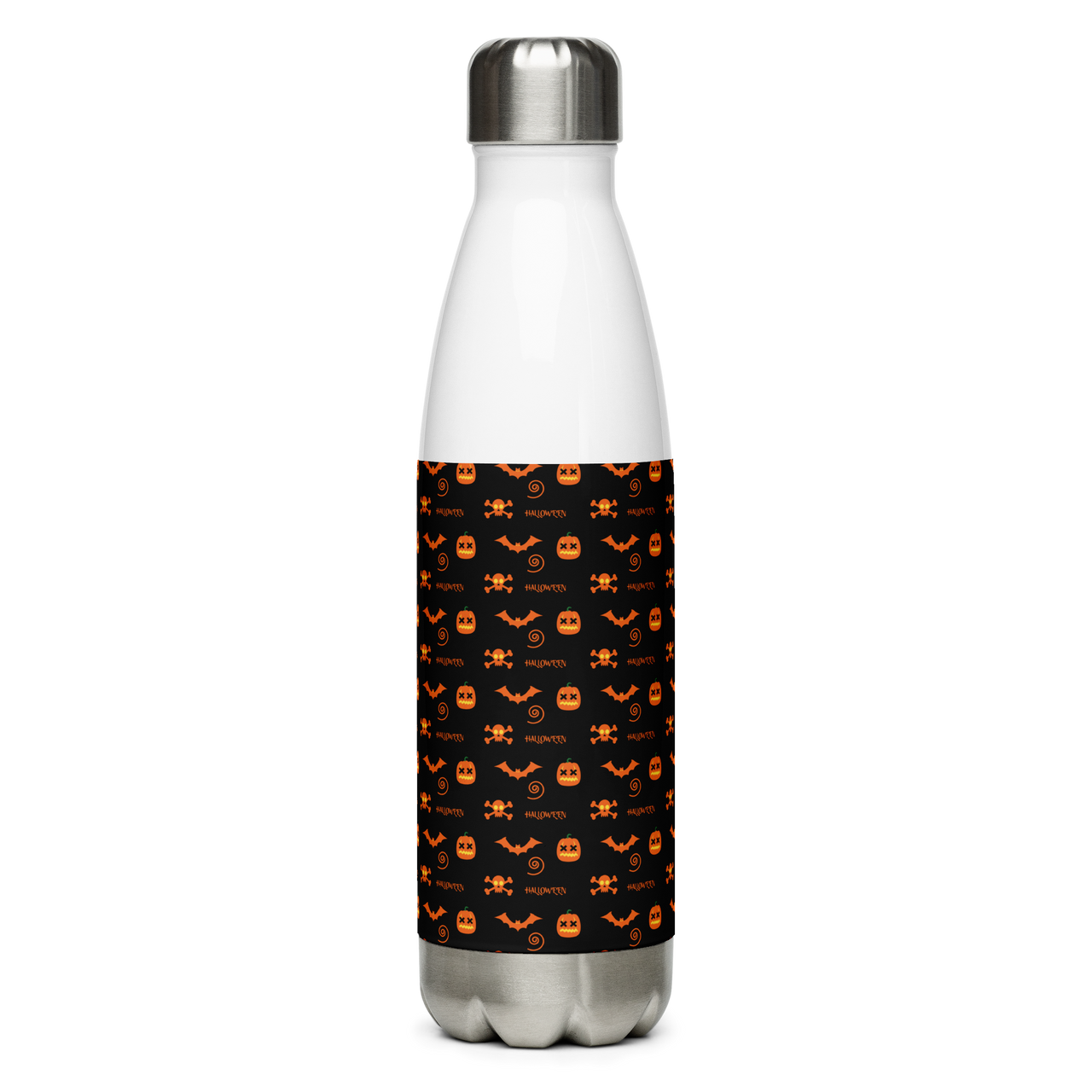 Reusable White Stainless Steel Water Bottle Gothic Halloween,Halloween All Over Print Water Bottle/Halloween Pattern SHAVA