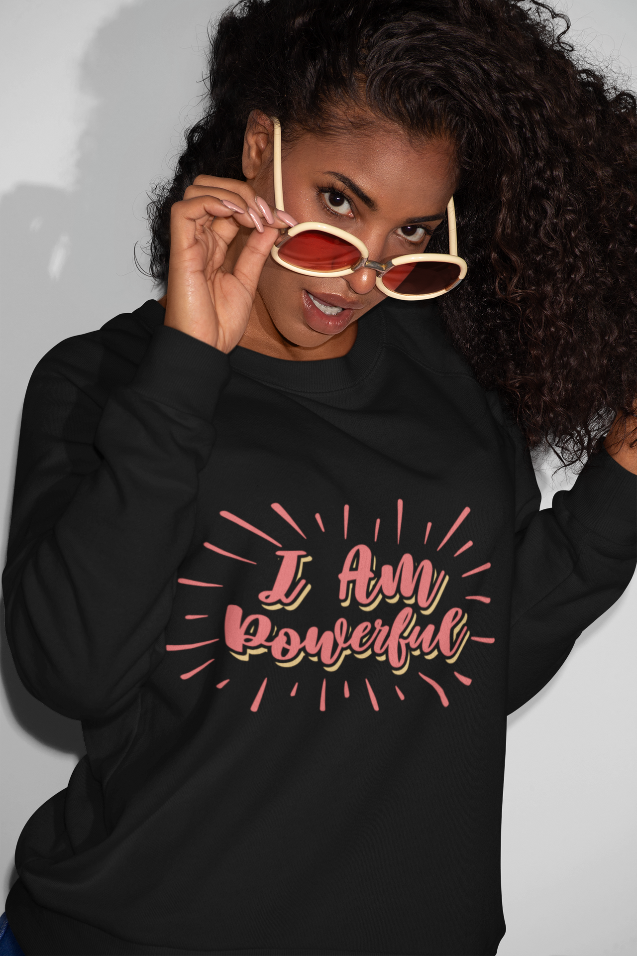 Affirmation Feminist Pro Choice Sweatshirt Unisex  Size –I Am Powerful Printify