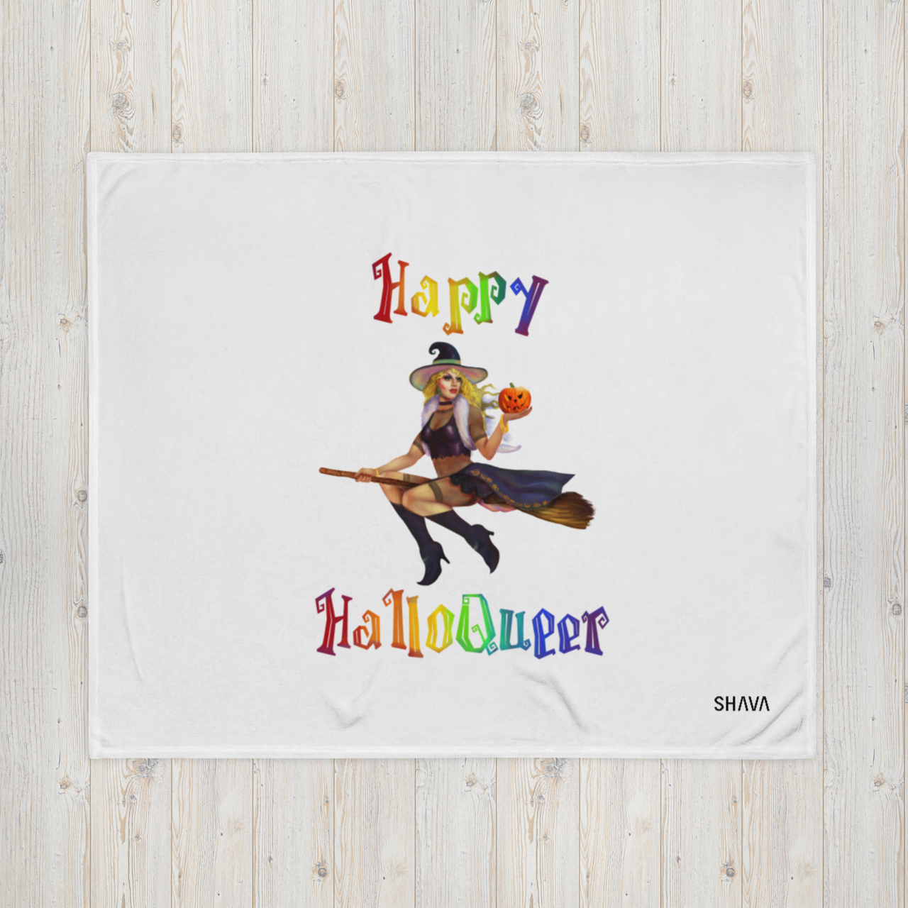 Transgender Halloween Throw Blanket-Trans Pride LGBT Halloween/Happy HalloQueer SHAVA