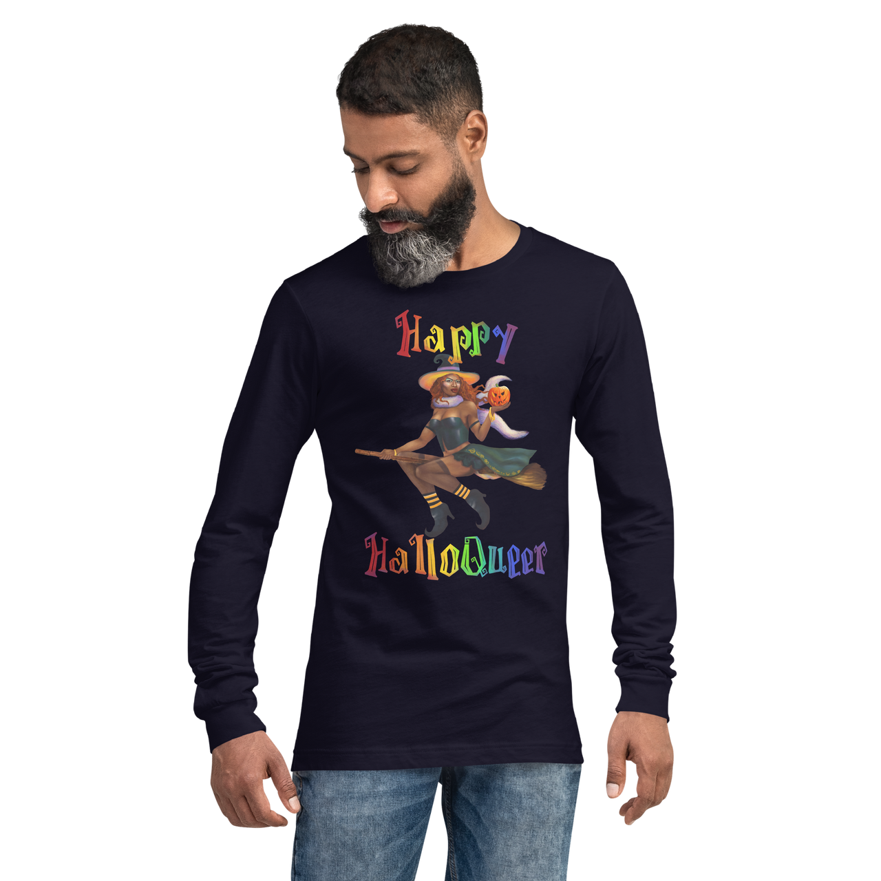 Transgender Halloween Unisex Long Sleeve Tee-Trans Pride LGBT Halloween/Happy HalloQueer SHAVA