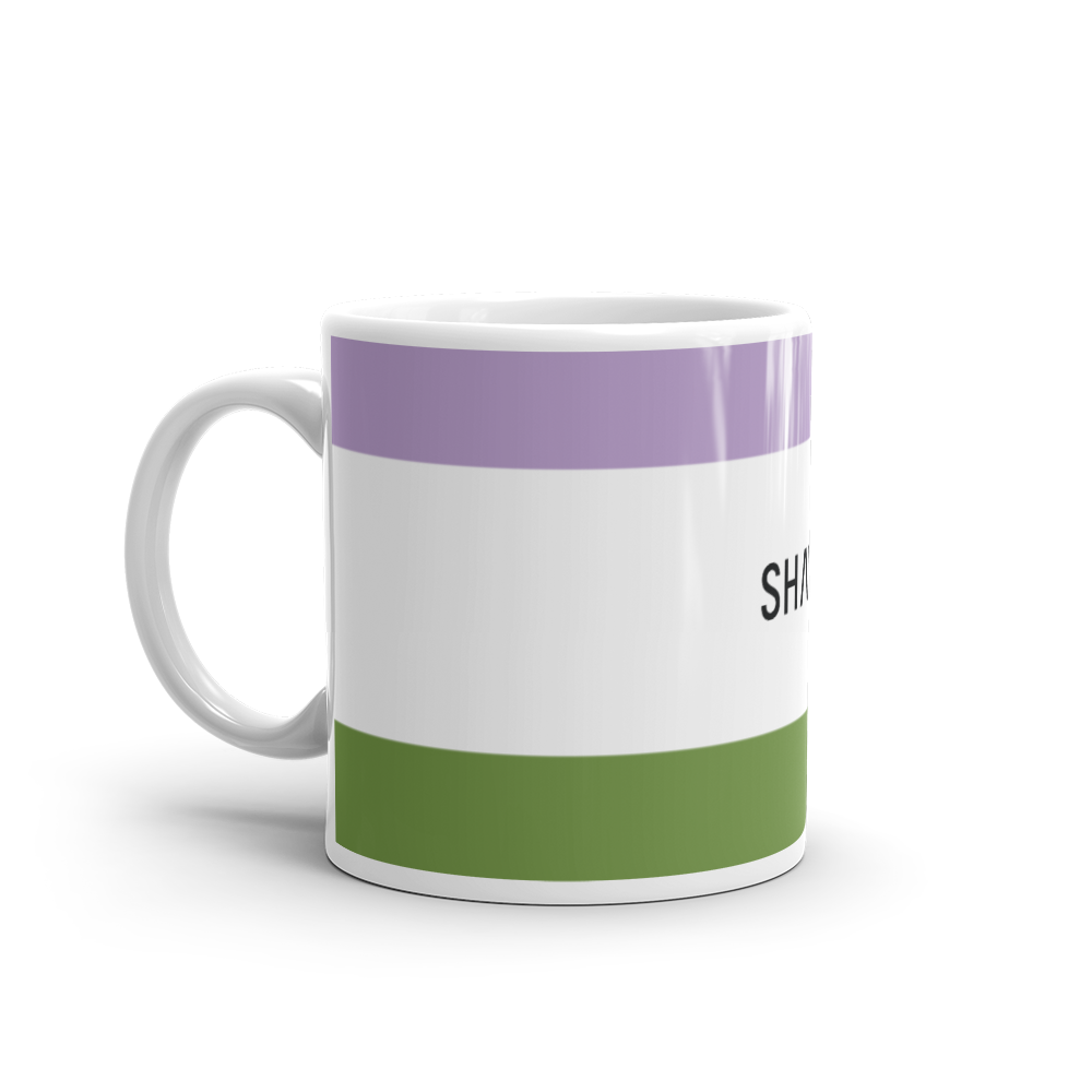 Gender Queer Flag LGBTQ White Glossy 15oz Coffee Mug SHAVA