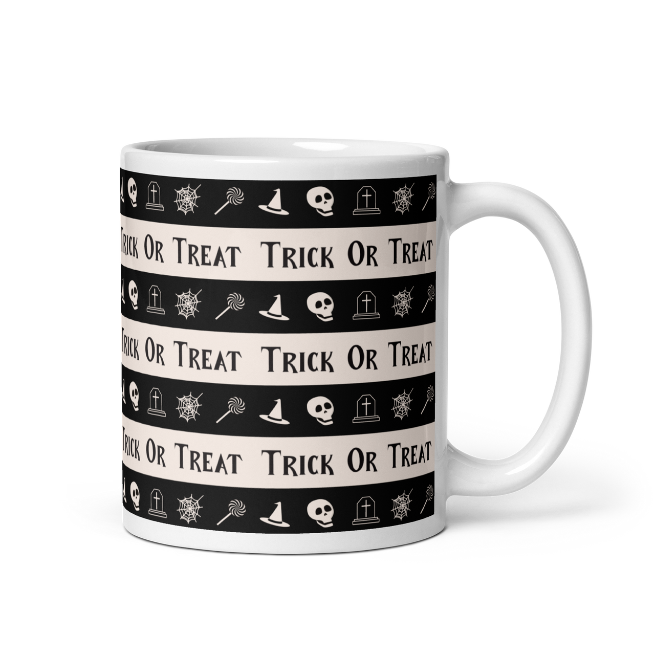 Halloween White glossy mug, Halloween All Over Print Coffee Mug/Trick or Treat SHAVA