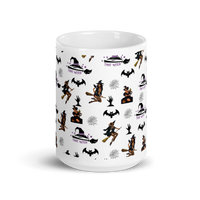 Thumbnail for Halloween White glossy mug, Halloween All Over Print Coffee Mug/That  Witch SHAVA