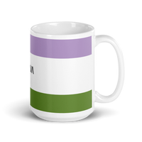 Thumbnail for Gender Queer Flag LGBTQ White Glossy 15oz Coffee Mug SHAVA