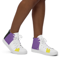 Thumbnail for Non Binary Flag LGBTQ High Top Canvas Shoes Women’s Size SHAVA